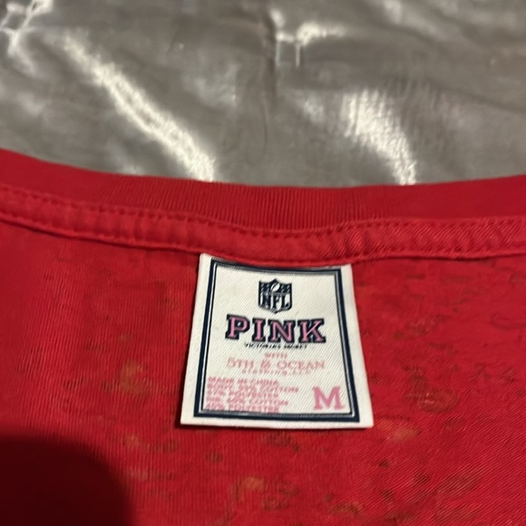 PINK - Victoria's Secret San Francisco 49ers NFL Red Gold Rhinestone T-Shirt - Picture 2 of 10